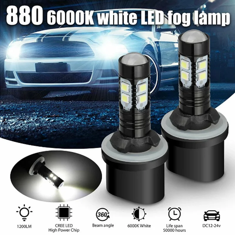 880 881 H27 LED Fog Light Bulbs 12V 50W 6000K Universal Car Headlight Retrofit 10SMD 2035 Chips
880 881 H27 LED Fog Light Bulbs 12V 50W 6000K Universal Car Headlight Retrofit 10SMD 2035 Chips