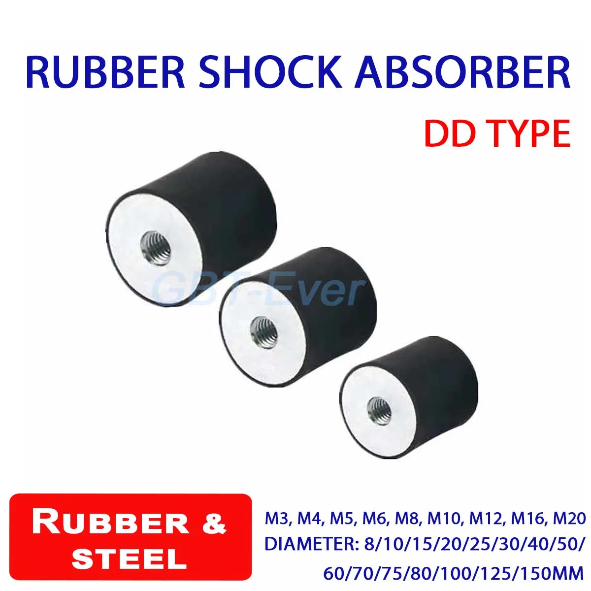 1-10pcs Rubber Shock Absorbers Anti Vibration M3 M4 M5 M6 M8 M10 M12 M16 M20 Dia 8/10/15/20/25-150mm Rubber-Metal Silentblock DD
1-10pcs Rubber Shock Absorbers Anti Vibration M3 M4 M5 M6 M8 M10 M12 M16 M20 Dia 8/10/15/20/25-150mm Rubber-Metal Silentblock DD