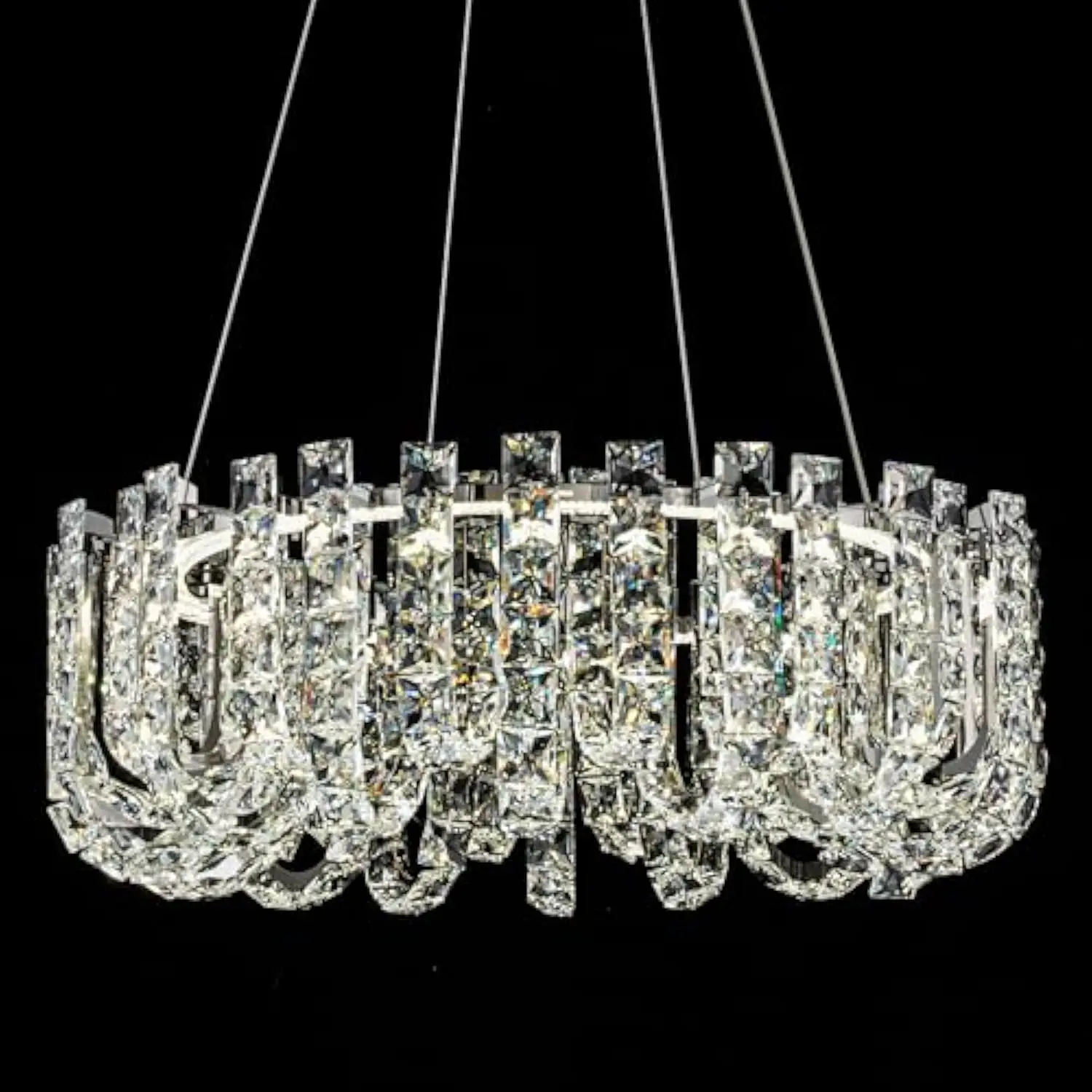 24 Modern Crystal Chandeliers for Dining Room, Dimmable Led Round Chandeliers Large Ceiling Pendant Light Fixtures in Chrome,
24 Modern Crystal Chandeliers for Dining Room, Dimmable Led Round Chandeliers Large Ceiling Pendant Light Fixtures in Chrome,