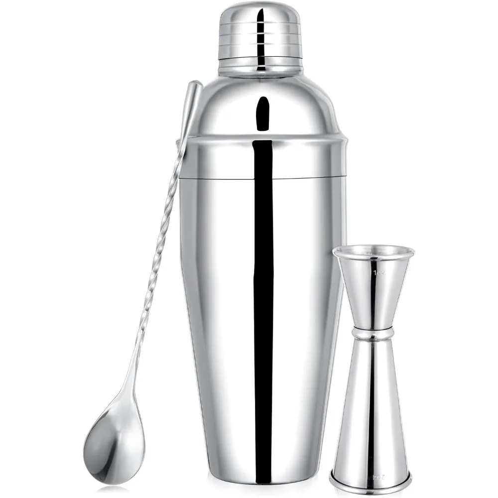 24oz Stainless Steel Bar Cocktail Shaker, 1oz/2oz Jigger and 8" Mixing Spoon
24oz Stainless Steel Bar Cocktail Shaker, 1oz/2oz Jigger and 8" Mixing Spoon