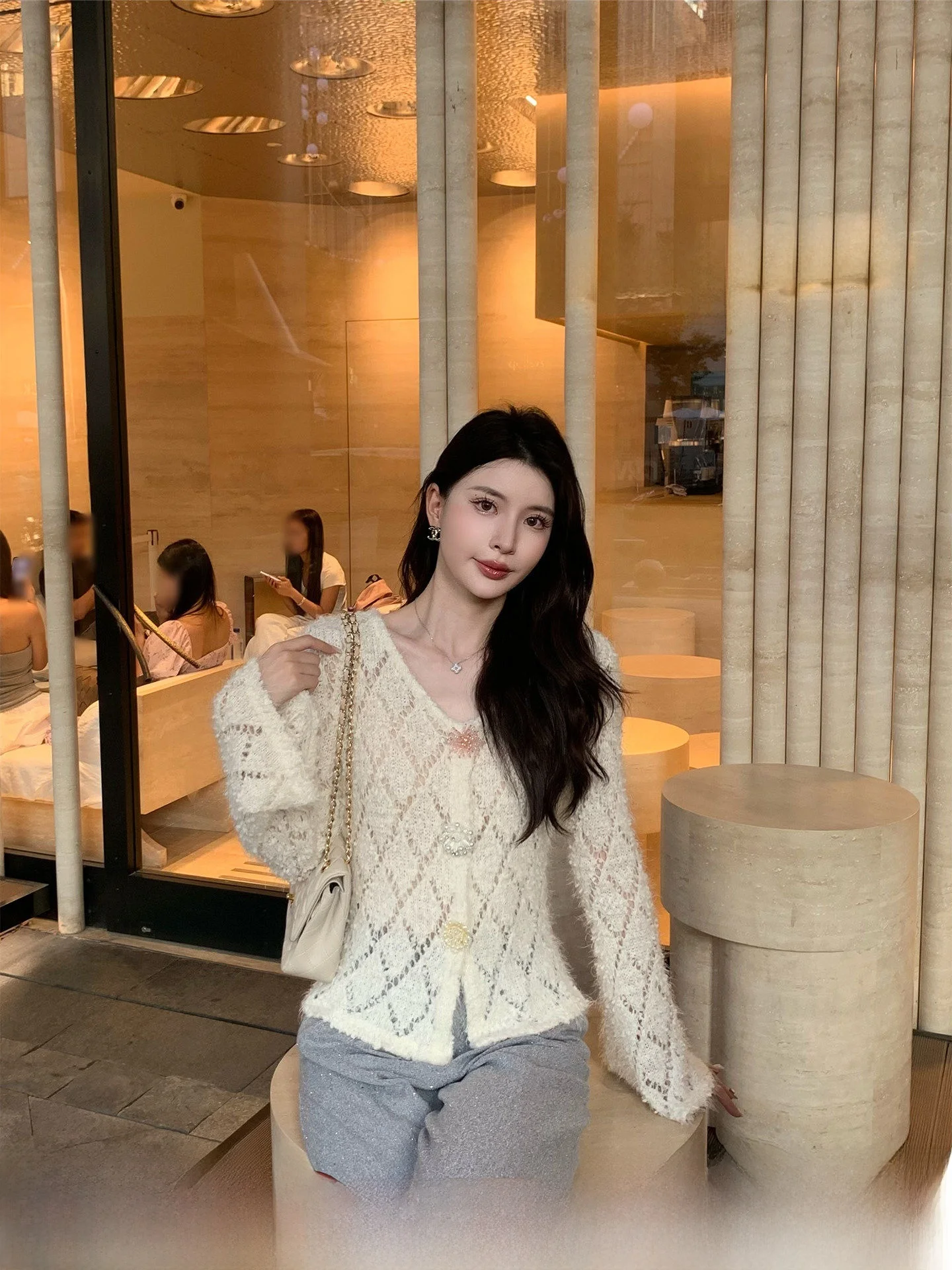 Kun Total Hollow out Knitted Sweater Women's Heavy Work Bell Sve Top Waist Cinching Slimming Spring Casual Sle Nylon
Kun Total Hollow out Knitted Sweater Women's Heavy Work Bell Sve Top Waist Cinching Slimming Spring Casual Sle Nylon