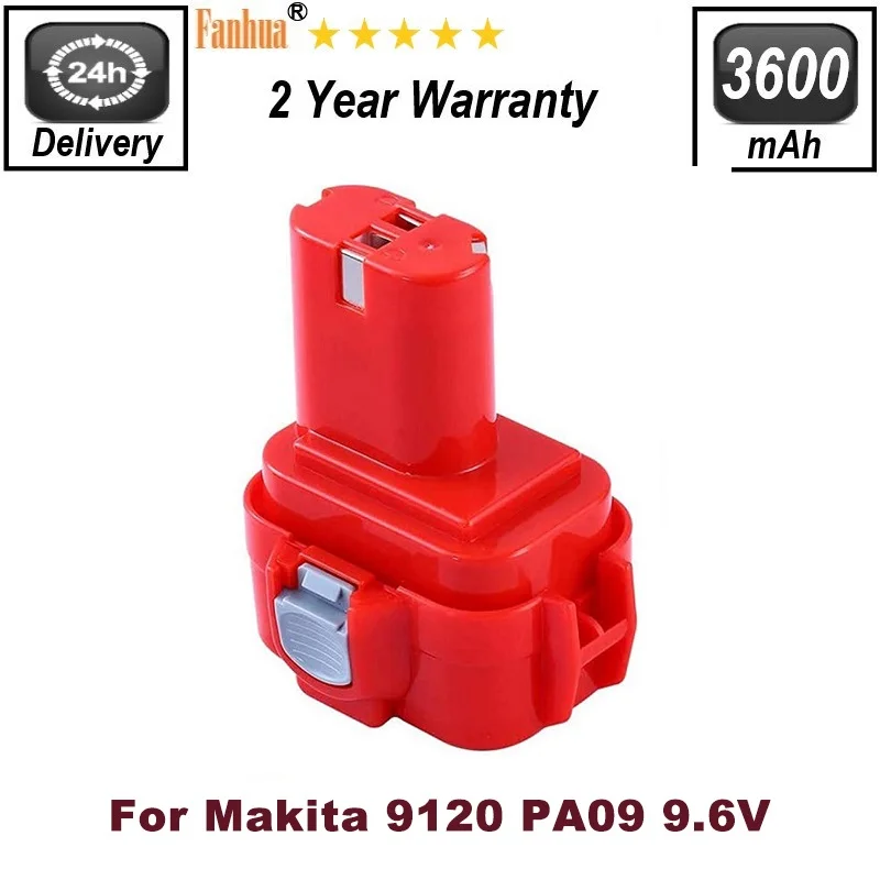 Fanhua 9.6V 3600mAh NiMH PA09 Power Tool Battery for Makita 9120 9122 9133 9134 9135 9135A 6222D 6260D L70 193977-7 638344-4-2
Fanhua 9.6V 3600mAh NiMH PA09 Power Tool Battery for Makita 9120 9122 9133 9134 9135 9135A 6222D 6260D L70 193977-7 638344-4-2