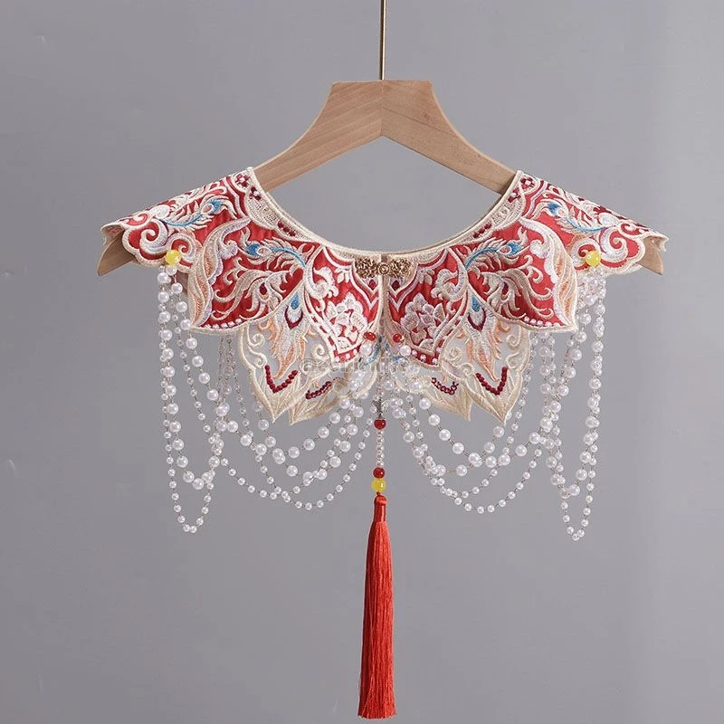 2026 chinese embroidered ancient ming dynasty style shoulder pendant hanfu accessory women retro hanfu cloud-shaped tassel shawl
2026 chinese embroidered ancient ming dynasty style shoulder pendant hanfu accessory women retro hanfu cloud-shaped tassel shawl