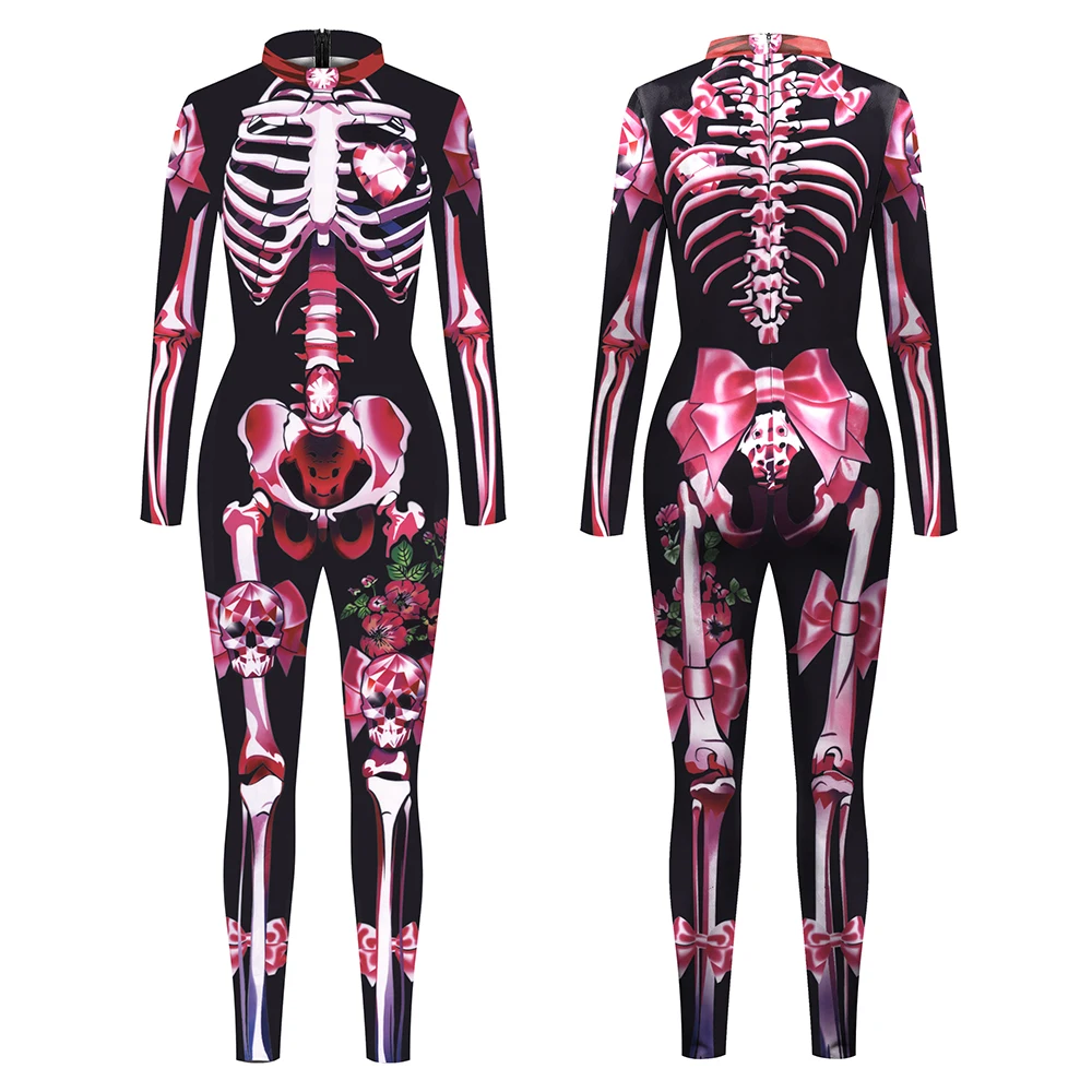 Pink Skeleton Halloween Cosplay Costume Women Skinny Slim Bodysuit Carnival Party Dress Up Disguise Jumpsuit Long Sleeve Outfits
Pink Skeleton Halloween Cosplay Costume Women Skinny Slim Bodysuit Carnival Party Dress Up Disguise Jumpsuit Long Sleeve Outfits