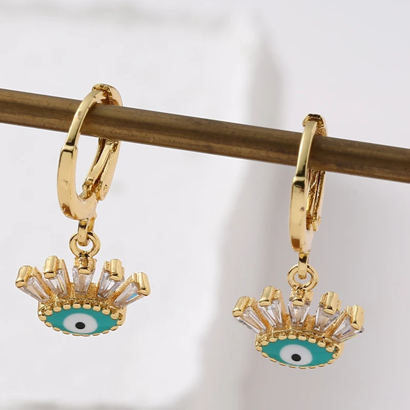 Fashion 14K Gold Plated Evil Blue Eyes Hoop Earrings for Women Luxury Stainless Steel Earrings Oil Dripping Female Jewelry Gifts
Fashion 14K Gold Plated Evil Blue Eyes Hoop Earrings for Women Luxury Stainless Steel Earrings Oil Dripping Female Jewelry Gifts