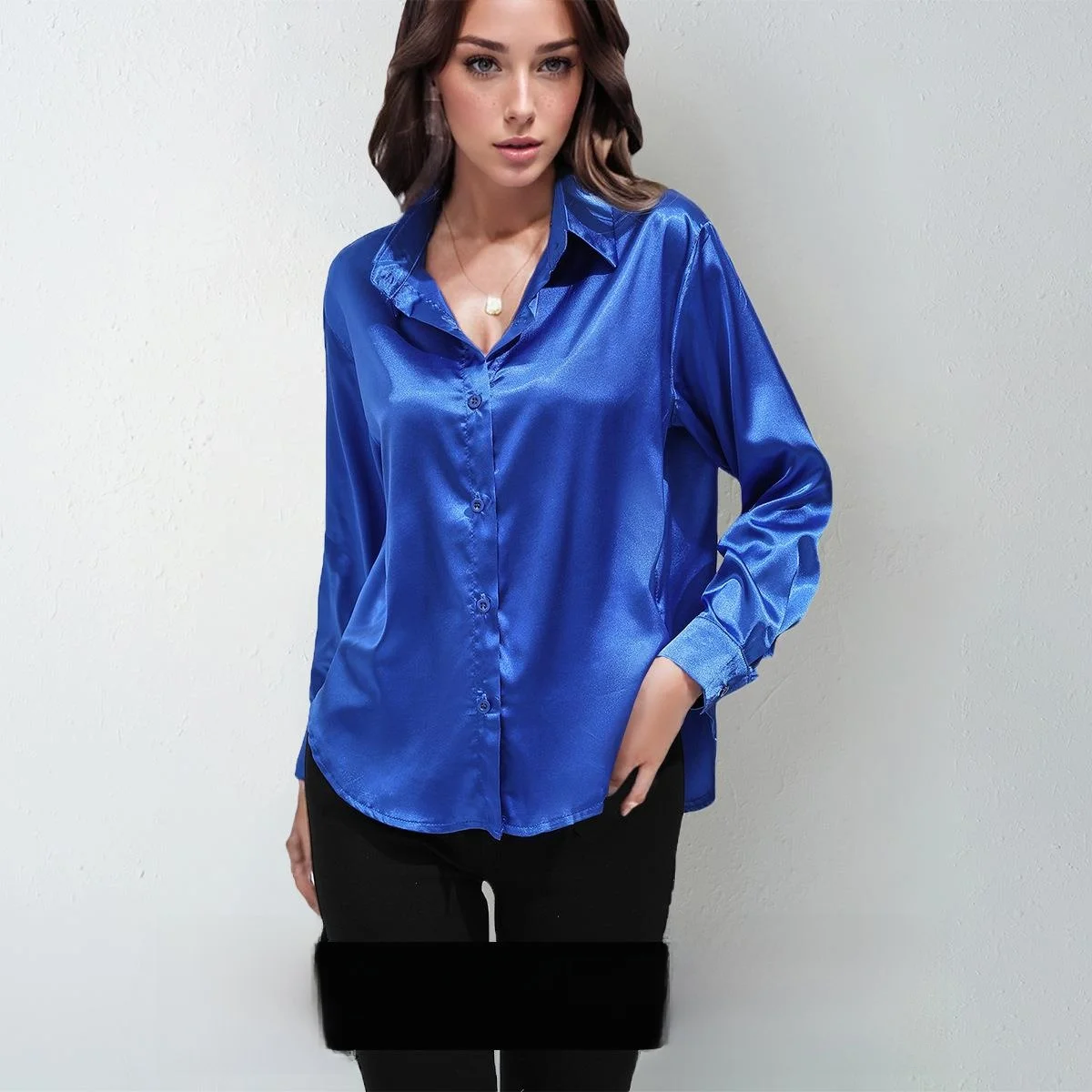 Women's Satin Imitation Long Shirt with Front Button Style Commute Fashion Pure Color Easy Care Long Sleeve Formal Wear
Women's Satin Imitation Long Shirt with Front Button Style Commute Fashion Pure Color Easy Care Long Sleeve Formal Wear