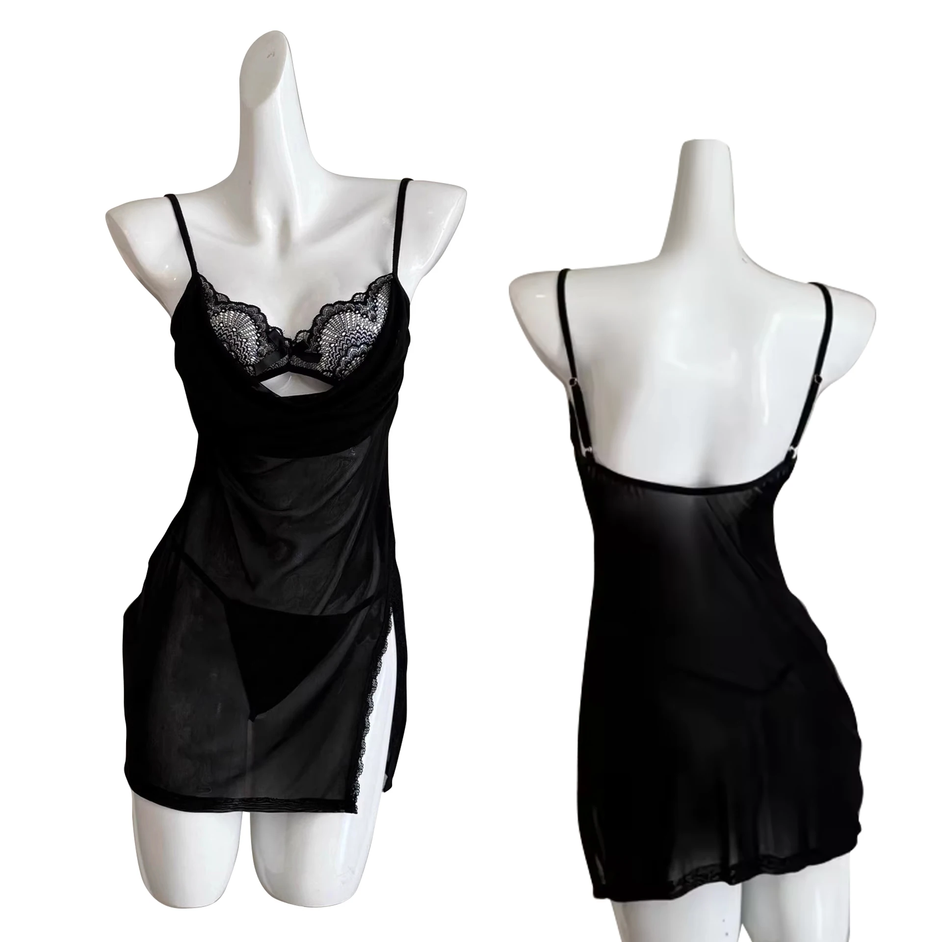 Pure Desire Lace Hollow Out Strap Sleepwear Sexy Open Back Women's Nightgown High End Sensation Breathable Mesh Sleep Dress
Pure Desire Lace Hollow Out Strap Sleepwear Sexy Open Back Women's Nightgown High End Sensation Breathable Mesh Sleep Dress