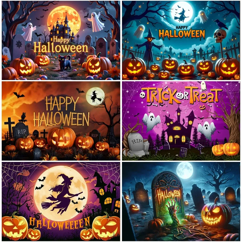 Halloween Party Decor Backdrop Banner Horror Moon Castle Graveyard Pumpkin Witch Bat Ghost Halloween Eve Photography Background
Halloween Party Decor Backdrop Banner Horror Moon Castle Graveyard Pumpkin Witch Bat Ghost Halloween Eve Photography Background
