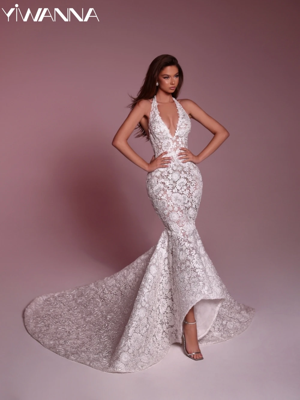Sexy Halter Backless Wedding Dress Elegant Lace Appliques Bridal Gown 2025 Customized Sleeveless Mermaid Dresses For Bride
Sexy Halter Backless Wedding Dress Elegant Lace Appliques Bridal Gown 2025 Customized Sleeveless Mermaid Dresses For Bride