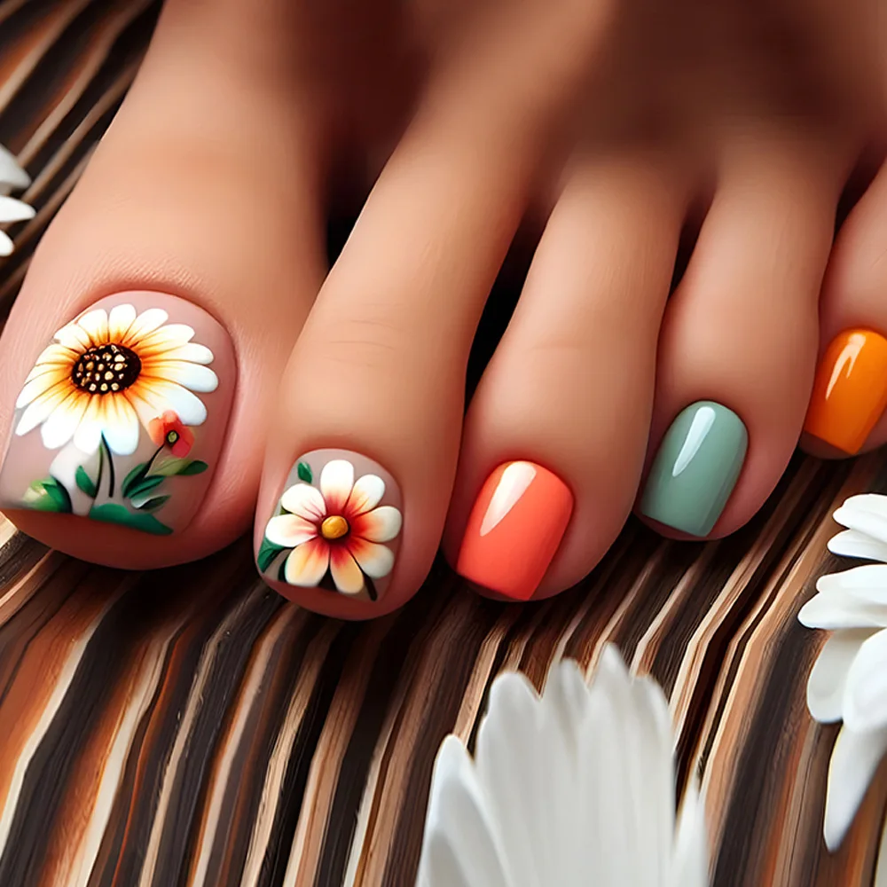 2026 New Style Simple Sweet Cool Vibrant Sunflower Nail Art Tips, 24 Pieces, Red and Blue Toenail Stickers
2026 New Style Simple Sweet Cool Vibrant Sunflower Nail Art Tips, 24 Pieces, Red and Blue Toenail Stickers