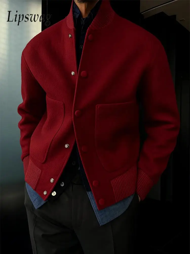 Vintage Button Stand Collar Woolen Jackets Mens Fall Winter Trendy Solid Color Outerwear Men Fashionable Slim Fit Jacket Coat
Vintage Button Stand Collar Woolen Jackets Mens Fall Winter Trendy Solid Color Outerwear Men Fashionable Slim Fit Jacket Coat