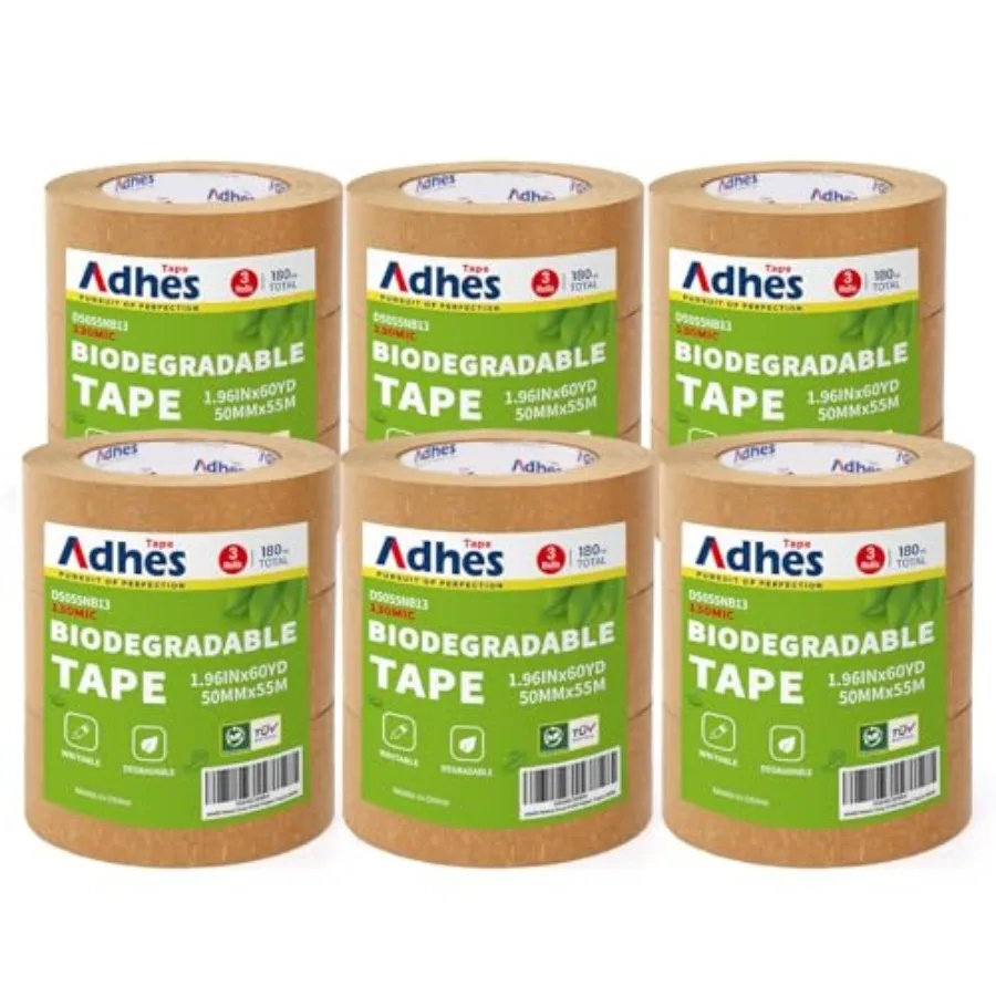 ADHES Kraft Paper Tape, 2 Inch x 60 Yards x Rolls, Biodegradable Paper Packing Tape Writable and Uncoated Brown Shipping Tape f
ADHES Kraft Paper Tape, 2 Inch x 60 Yards x Rolls, Biodegradable Paper Packing Tape Writable and Uncoated Brown Shipping Tape f