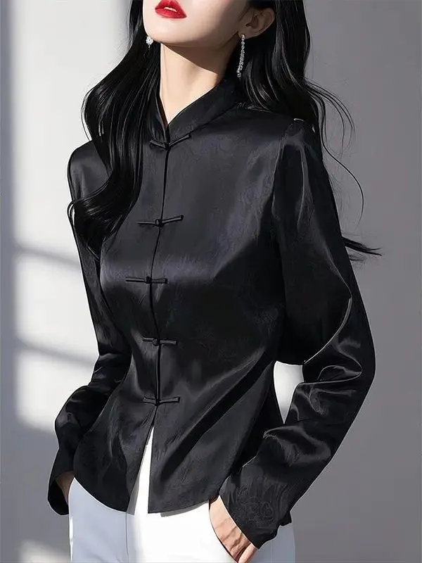 Elegant Chinese Style Long Sleeve Women's Shirt Floral Embroidery Satin Fabric Button up Base Layer Top Fashionable Autumn Ne...
Elegant Chinese Style Long Sleeve Women's Shirt Floral Embroidery Satin Fabric Button up Base Layer Top Fashionable Autumn Ne...