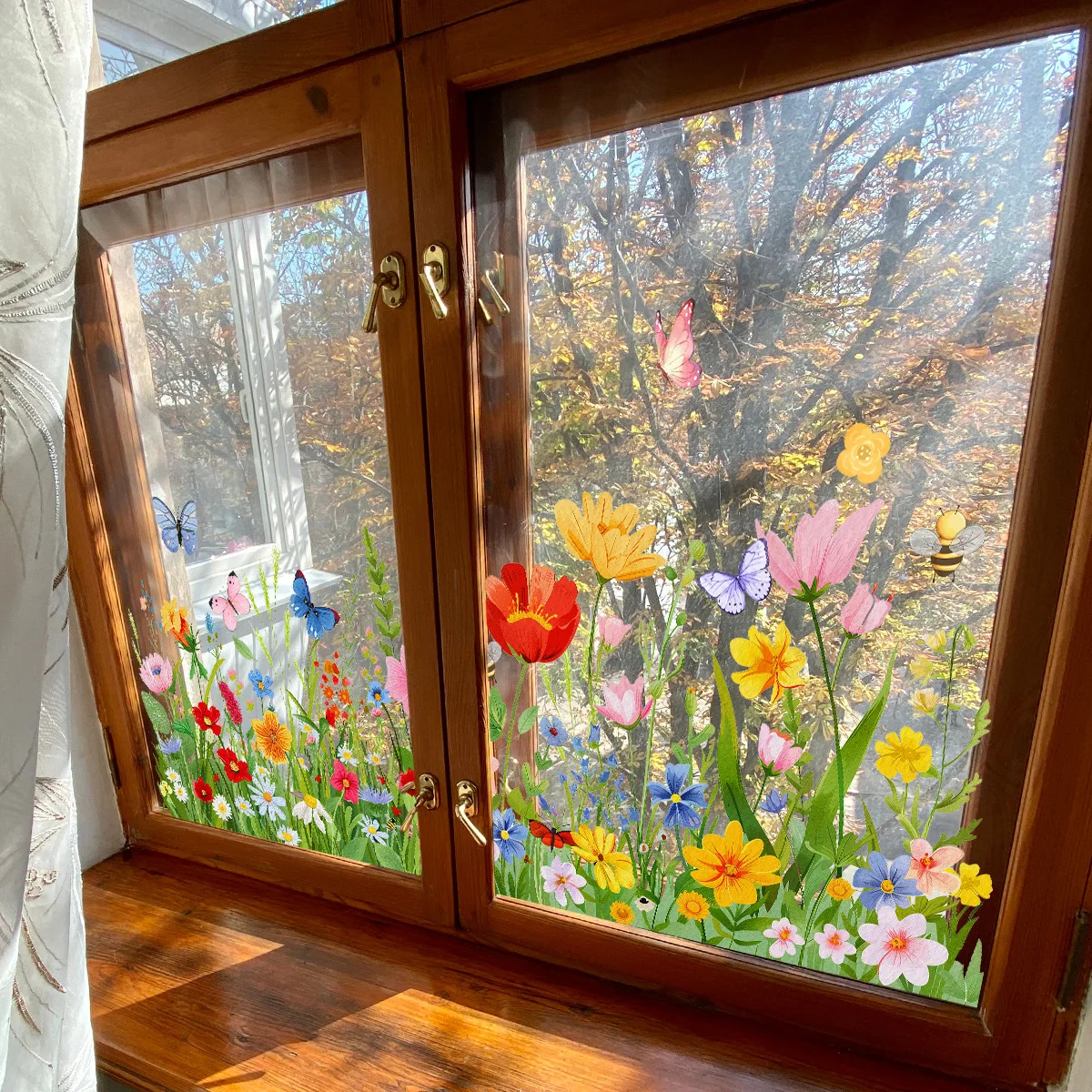 Colorful Butterfly & Flower Window Clings - Lavender Tulip Static Decals for Glass Decor, Double-Sided PVC Stickers 
Colorful Butterfly & Flower Window Clings - Lavender Tulip Static Decals for Glass Decor, Double-Sided PVC Stickers