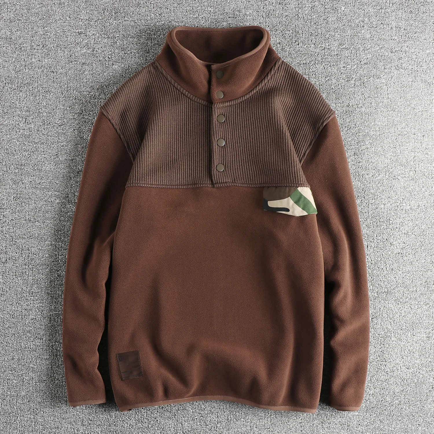 500G Double-Sided Fleece Warm Fabric Semi-Open Collar Men's Sweatshirt Camouflage Patchwork American Trendy Overhead Shirt
500G Double-Sided Fleece Warm Fabric Semi-Open Collar Men's Sweatshirt Camouflage Patchwork American Trendy Overhead Shirt