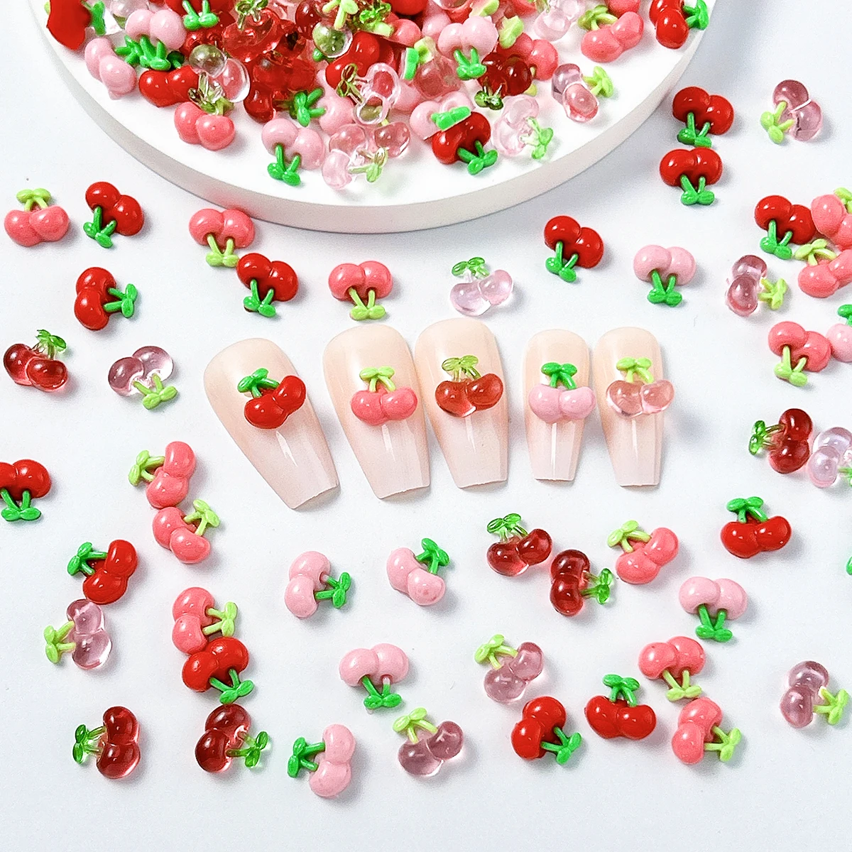 30PCS Adorable Chubby Double Cherrirs Resin Nail Charms 3D Solid Color Translucent Cherry Nail Art Accessories DIY Nails Parts
30PCS Adorable Chubby Double Cherrirs Resin Nail Charms 3D Solid Color Translucent Cherry Nail Art Accessories DIY Nails Parts