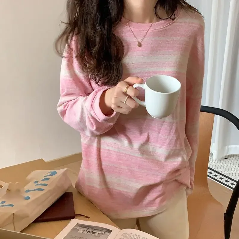 Striped O-neck Loose Youth Korean Tops Spring Autumn New Trend Long Sleeve Preppy Style T Shirts Fashion Casual Women Clothing
Striped O-neck Loose Youth Korean Tops Spring Autumn New Trend Long Sleeve Preppy Style T Shirts Fashion Casual Women Clothing