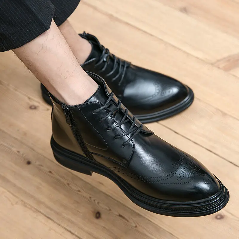New Men Mart Boots Leather Man Ankle Boots Big Size Lace-up Casual Boots Men Handmade Shoes Black /Brown Brogue Style A128
New Men Mart Boots Leather Man Ankle Boots Big Size Lace-up Casual Boots Men Handmade Shoes Black /Brown Brogue Style A128