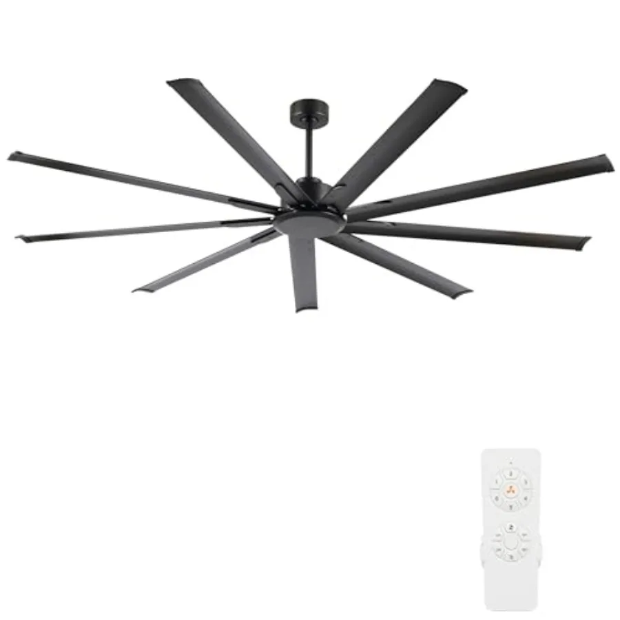 Industrial Ceiling Fan No Light, 9 Aluminum Blades, 6 Speed Remote Control, Reversible DC Motor, for Home and Commercial Use, L
Industrial Ceiling Fan No Light, 9 Aluminum Blades, 6 Speed Remote Control, Reversible DC Motor, for Home and Commercial Use, L