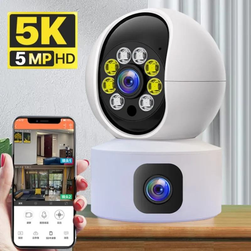5-мегапиксельная PTZ IP-камера с двойным объективом, видеоняня с двойным экраном, автоматическое отслеживание, ии, обнаружение человека, домашняя охранная камера видеонаблюдения CCTV
5-мегапиксельная PTZ IP-камера с двойным объективом, видеоняня с двойным экраном, автоматическое отслеживание, ии, обнаружение человека, домашняя охранная камера видеонаблюдения CCTV