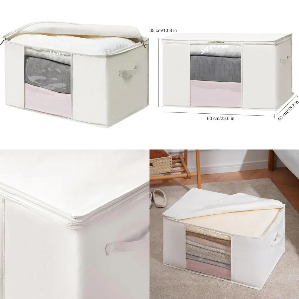 Мешки для хранения из смесового хлопка с прозрачным окном на молнии, 8 шт., 23,6x15,7x13,8 дюймов, бежевые
Мешки для хранения из смесового хлопка с прозрачным окном на молнии, 8 шт., 23,6x15,7x13,8 дюймов, бежевые