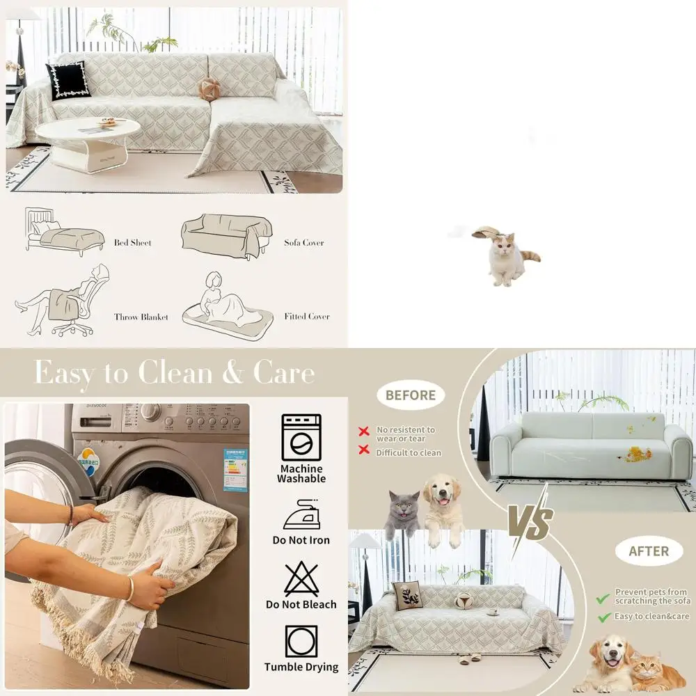 Washable Chenille Couch Cover for Dogs, Pet-Friendly Sofa Slipcover (1pc, Beige, 71x118)
Washable Chenille Couch Cover for Dogs, Pet-Friendly Sofa Slipcover (1pc, Beige, 71x118)