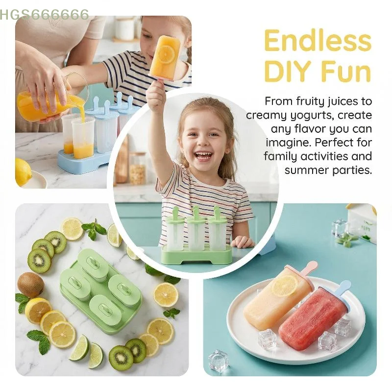 Homemade Popsicle Molds Set 6 Reusable Ice Maker Food Grade Plastic Easy Clean for Summer Family Desserts Parties
Homemade Popsicle Molds Set 6 Reusable Ice Maker Food Grade Plastic Easy Clean for Summer Family Desserts Parties