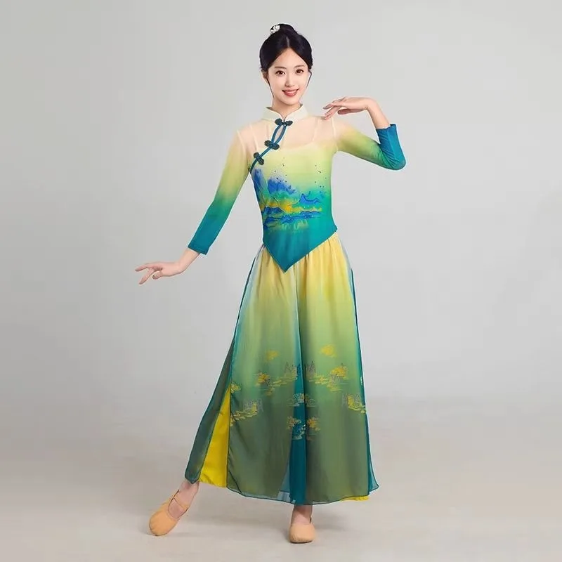 Green and Blue Han Tang Dynasty Dance Costume Personality Elegant and Graceful Classical Dance Cheongsam Female Dance Costume
Green and Blue Han Tang Dynasty Dance Costume Personality Elegant and Graceful Classical Dance Cheongsam Female Dance Costume
