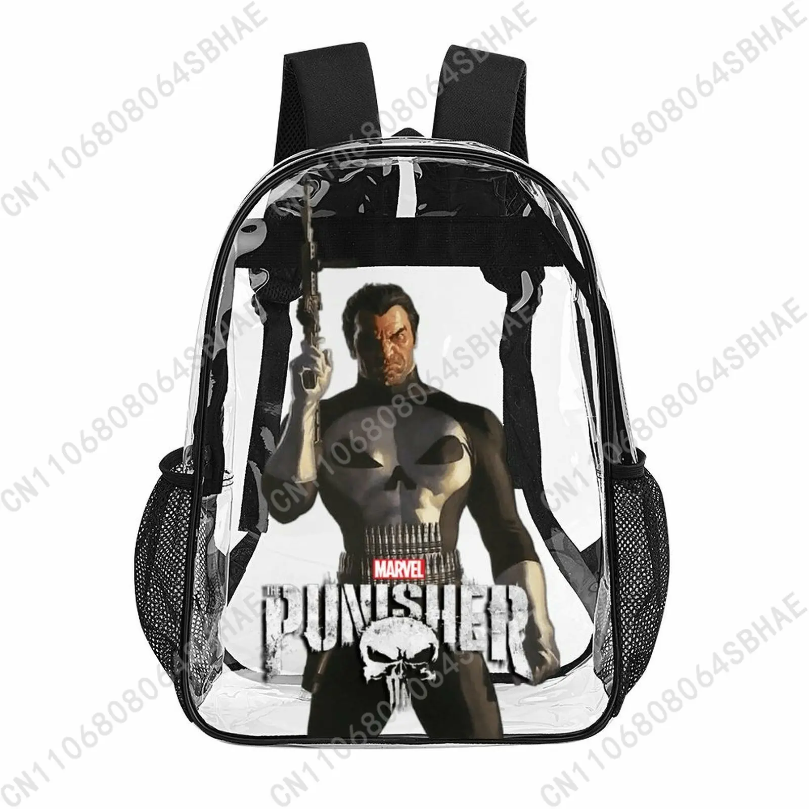 Модный прозрачный рюкзак Marvel The Punisher, 17 дюймов, для мужчин, женщин и подростков, персонализированная прозрачная сумка из ПВХ, подарки, косплей
Модный прозрачный рюкзак Marvel The Punisher, 17 дюймов, для мужчин, женщин и подростков, персонализированная прозрачная сумка из ПВХ, подарки, косплей