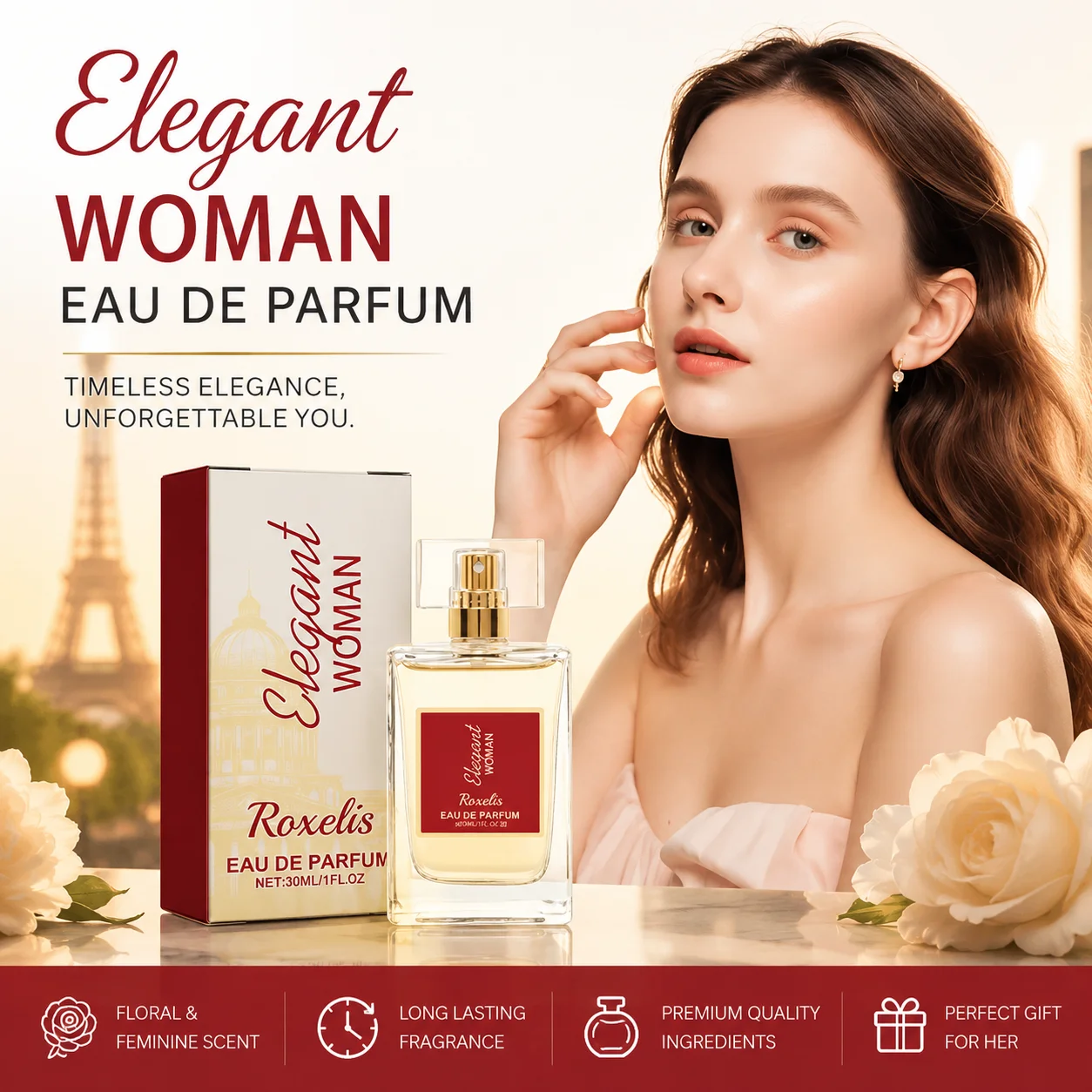 Roxelis Elegant Woman Eau De Parfum 30ml - Long Lasting Floral Fragrance For Women - Luxury Perfume Spray - Birthday Gift For Her
Roxelis Elegant Woman Eau De Parfum 30ml - Long Lasting Floral Fragrance For Women - Luxury Perfume Spray - Birthday Gift For Her