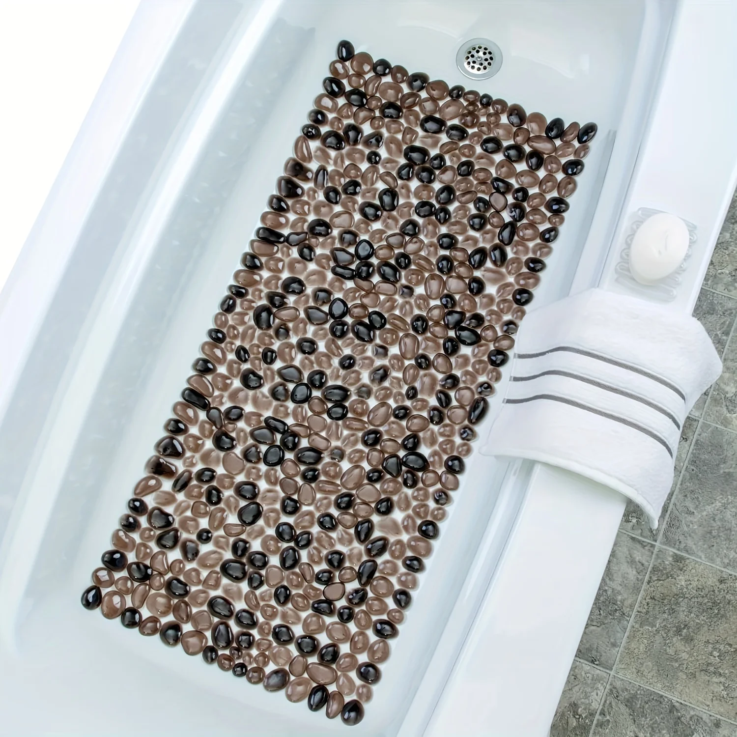 "Pebbles" Non-Slip Bathtub/Shower Mat Rectangular, Extra Long Deep Foot Massager Bath Tub & Shower Mat, Suction Cups | Feels Gre
"Pebbles" Non-Slip Bathtub/Shower Mat Rectangular, Extra Long Deep Foot Massager Bath Tub & Shower Mat, Suction Cups | Feels Gre