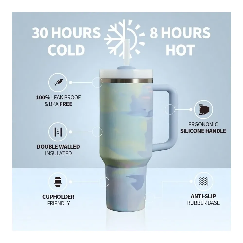 With Stanley 40 Oz H2.0 Tumbler With Handle, Double Walled Vacuum Insulated Stainless Steel Water Bottle Premium Summer Drink W
With Stanley 40 Oz H2.0 Tumbler With Handle, Double Walled Vacuum Insulated Stainless Steel Water Bottle Premium Summer Drink W