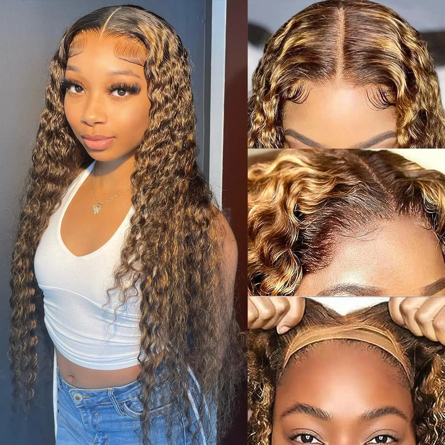 30 Inch Wear and Go Deep Wave Honey Blonde Glueless Wigs 100% Human Hair Highlight Curly Wigs for Women Ombre HD Lace Front Wig
30 Inch Wear and Go Deep Wave Honey Blonde Glueless Wigs 100% Human Hair Highlight Curly Wigs for Women Ombre HD Lace Front Wig