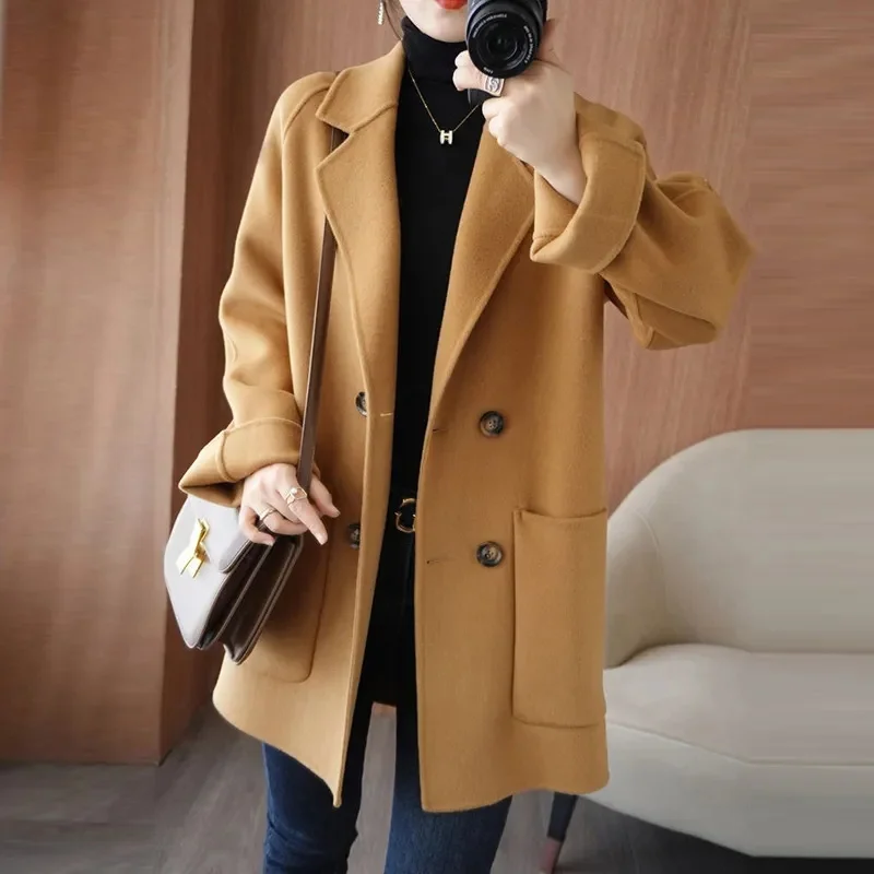 New Woolen Jacket Women Autumn Winter Casual Lapel Long Coats Female Elegant Vintage Korean Fashion Loose Oversized Overcoat
New Woolen Jacket Women Autumn Winter Casual Lapel Long Coats Female Elegant Vintage Korean Fashion Loose Oversized Overcoat