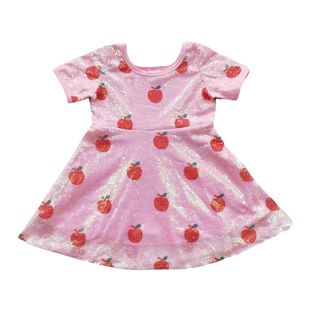 GSD0437 Baby Girls Summer Dress Apple sequin short sleeves girls back to school dresses
GSD0437 Baby Girls Summer Dress Apple sequin short sleeves girls back to school dresses