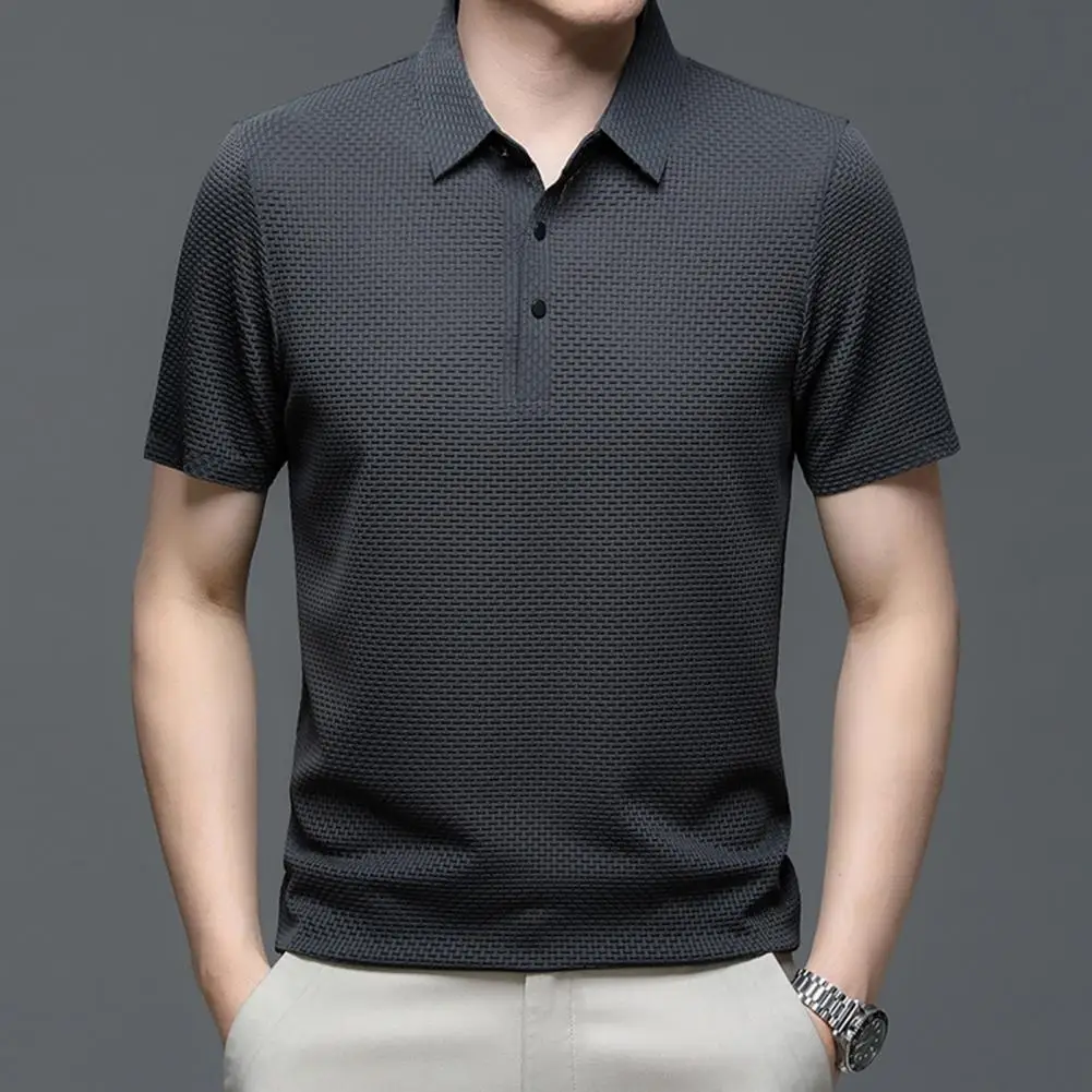 Skin-friendly Men Tee Shirt Men's Casual Lapel T-shirt Solid Color Summer Tee for Work Golfing Comfortable Men T-shirt
Skin-friendly Men Tee Shirt Men's Casual Lapel T-shirt Solid Color Summer Tee for Work Golfing Comfortable Men T-shirt