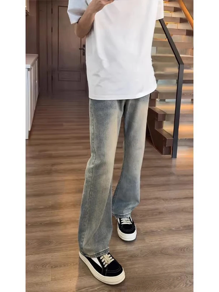 Мужские джинсы Cleanfit Vintage Blue с изогнутыми штанинами, в стиле High Street American, слегка расклешенные, молодежные, трендовые, прямые.
Мужские джинсы Cleanfit Vintage Blue с изогнутыми штанинами, в стиле High Street American, слегка расклешенные, молодежные, трендовые, прямые.
