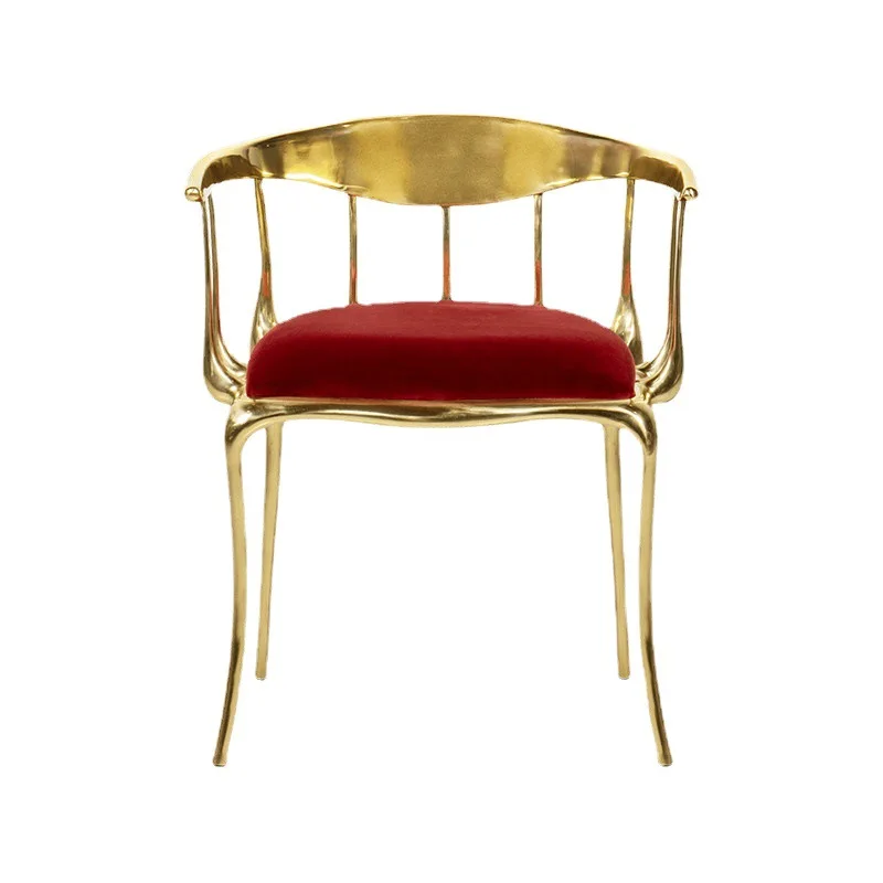 Light luxury pure copper chair villa sample room back chair modern designer furniture
Light luxury pure copper chair villa sample room back chair modern designer furniture