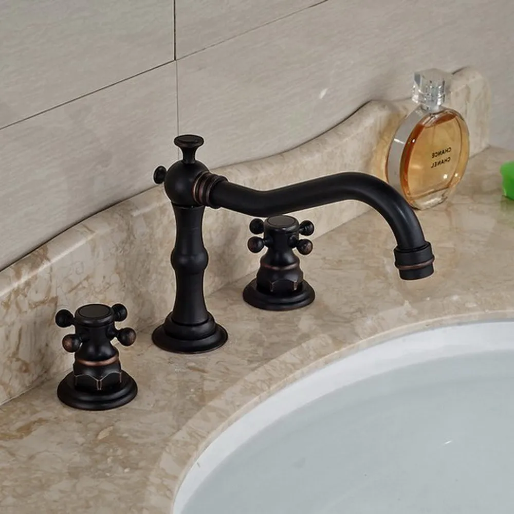 Oil Rubbed Bronze Deck Mount Widespread Bathroom Sink Mixer Faucet Double Handles Basin Faucet Bnf048
Oil Rubbed Bronze Deck Mount Widespread Bathroom Sink Mixer Faucet Double Handles Basin Faucet Bnf048