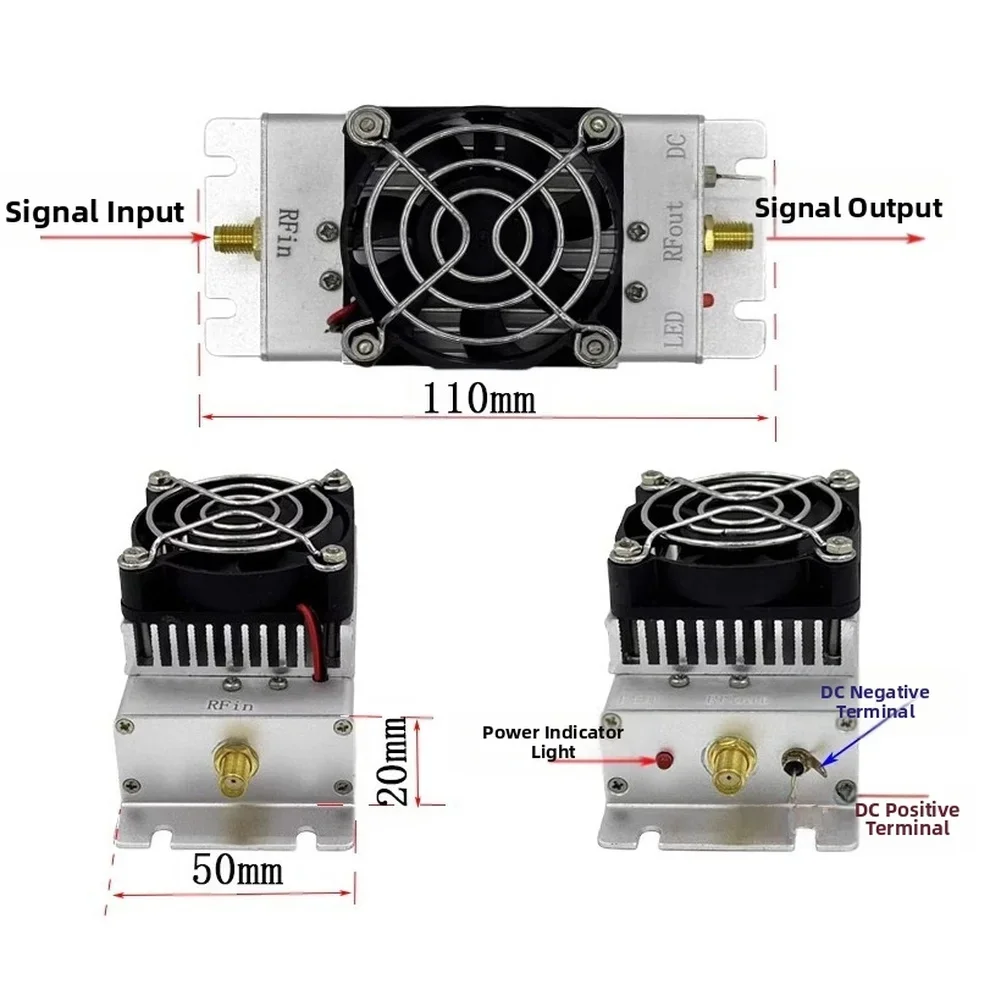 433MHz Power Amplification Module 10W RF Module with 48dB Gain for UHF 400MHz to 450MHz Signal Transmission Systems
433MHz Power Amplification Module 10W RF Module with 48dB Gain for UHF 400MHz to 450MHz Signal Transmission Systems