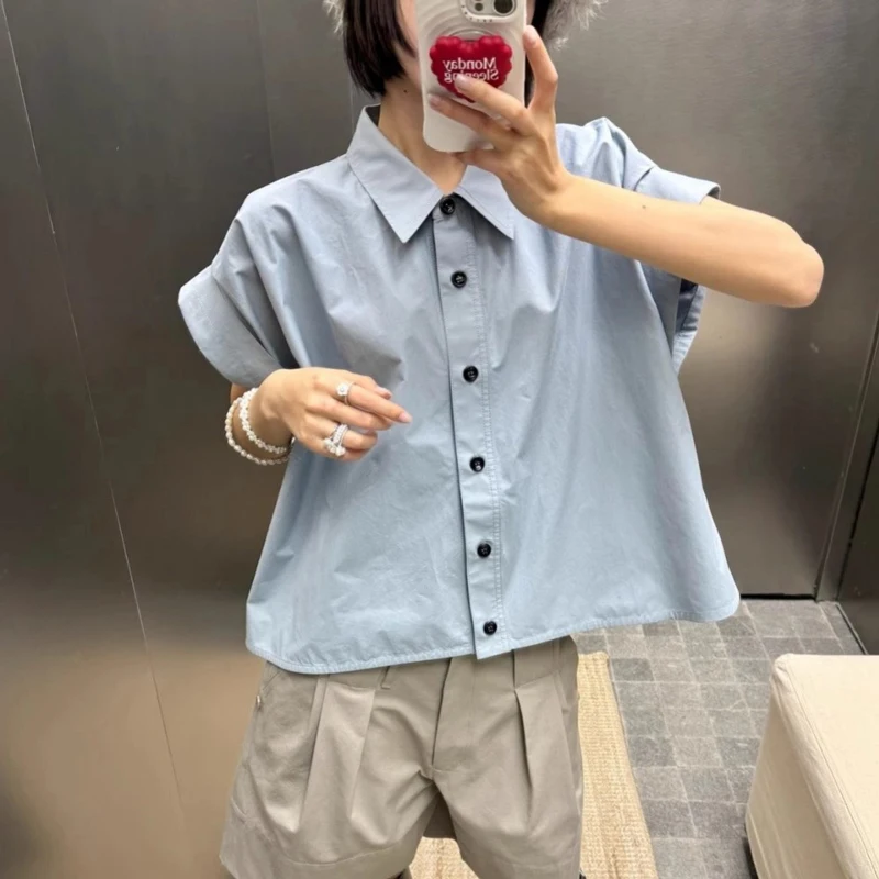 Slimming Pure Color Casual Sle Loose Fit ort Sve irt with Button Plaet And Turn-down Collar for Women Summer 2025
Slimming Pure Color Casual Sle Loose Fit ort Sve irt with Button Plaet And Turn-down Collar for Women Summer 2025