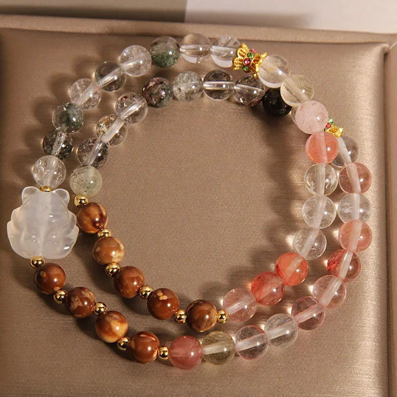 Новый браслет в китайском стиле с двойным кругом и кристаллами, женский роскошный нишевый изысканный халцедон, девятихвостая лиса, роскошь
Новый браслет в китайском стиле с двойным кругом и кристаллами, женский роскошный нишевый изысканный халцедон, девятихвостая лиса, роскошь