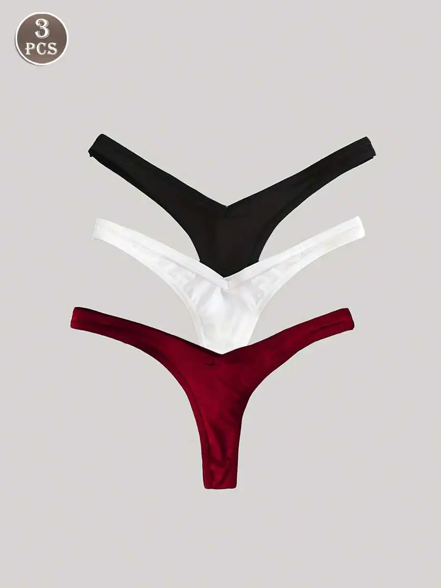 3pcs Women Seamless Solid Color Thong Panties
3pcs Women Seamless Solid Color Thong Panties