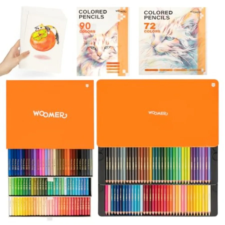 Colo Pencils Set, Smooth Soft Core, High Pigment Artist Pencils, 72 Metal Tin + 90 Drawer Box + 20 Textu Colo Pencil Paper
Colo Pencils Set, Smooth Soft Core, High Pigment Artist Pencils, 72 Metal Tin + 90 Drawer Box + 20 Textu Colo Pencil Paper
