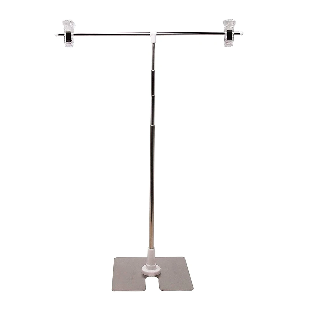 T Shaped Poster Holder Stainless Steel Adjustable Height Desktop Display Stand for Advertising Sign Rack Poster Frame
T Shaped Poster Holder Stainless Steel Adjustable Height Desktop Display Stand for Advertising Sign Rack Poster Frame