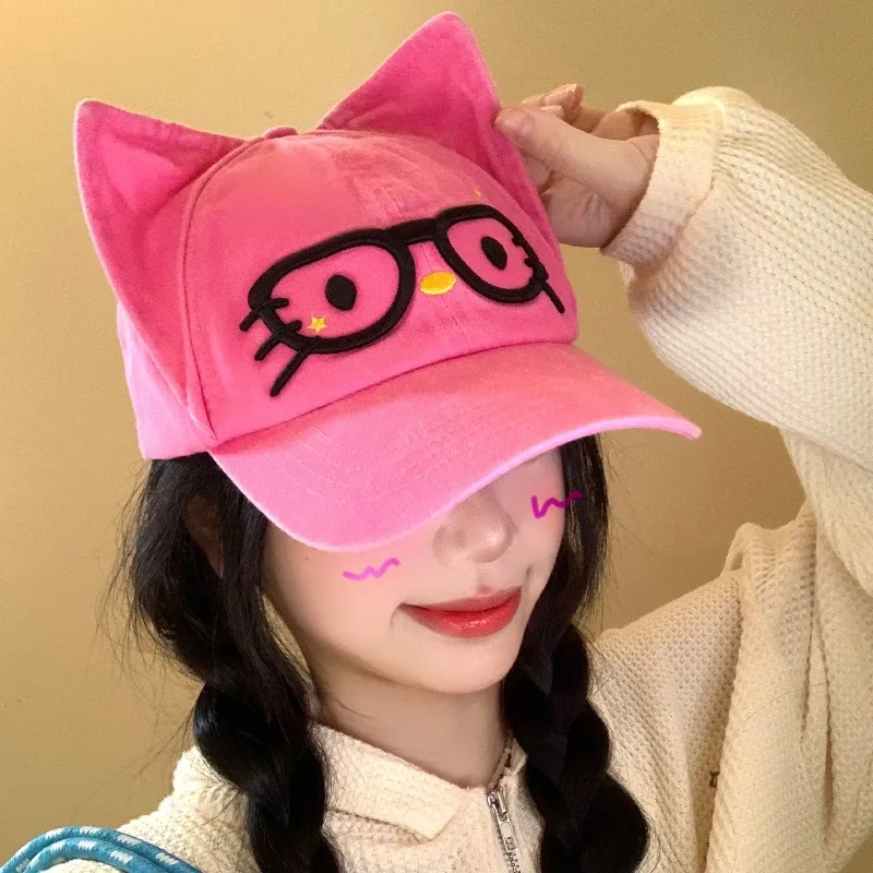 Personality Funny Glasses Cat Design Baseball Cap Y2K Spring and Autumn Travel Fashion Versatile Sweet Pink Women's Hats
Personality Funny Glasses Cat Design Baseball Cap Y2K Spring and Autumn Travel Fashion Versatile Sweet Pink Women's Hats