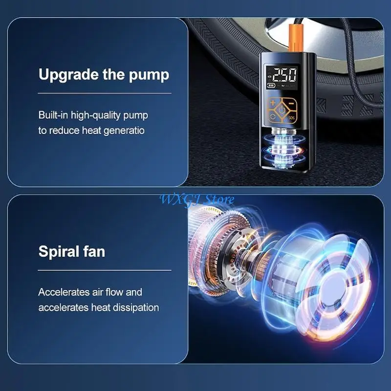 37JE Tire Inflator Car Air Pump Compressor Electric Wireless Digital Display LED Lamp
37JE Tire Inflator Car Air Pump Compressor Electric Wireless Digital Display LED Lamp