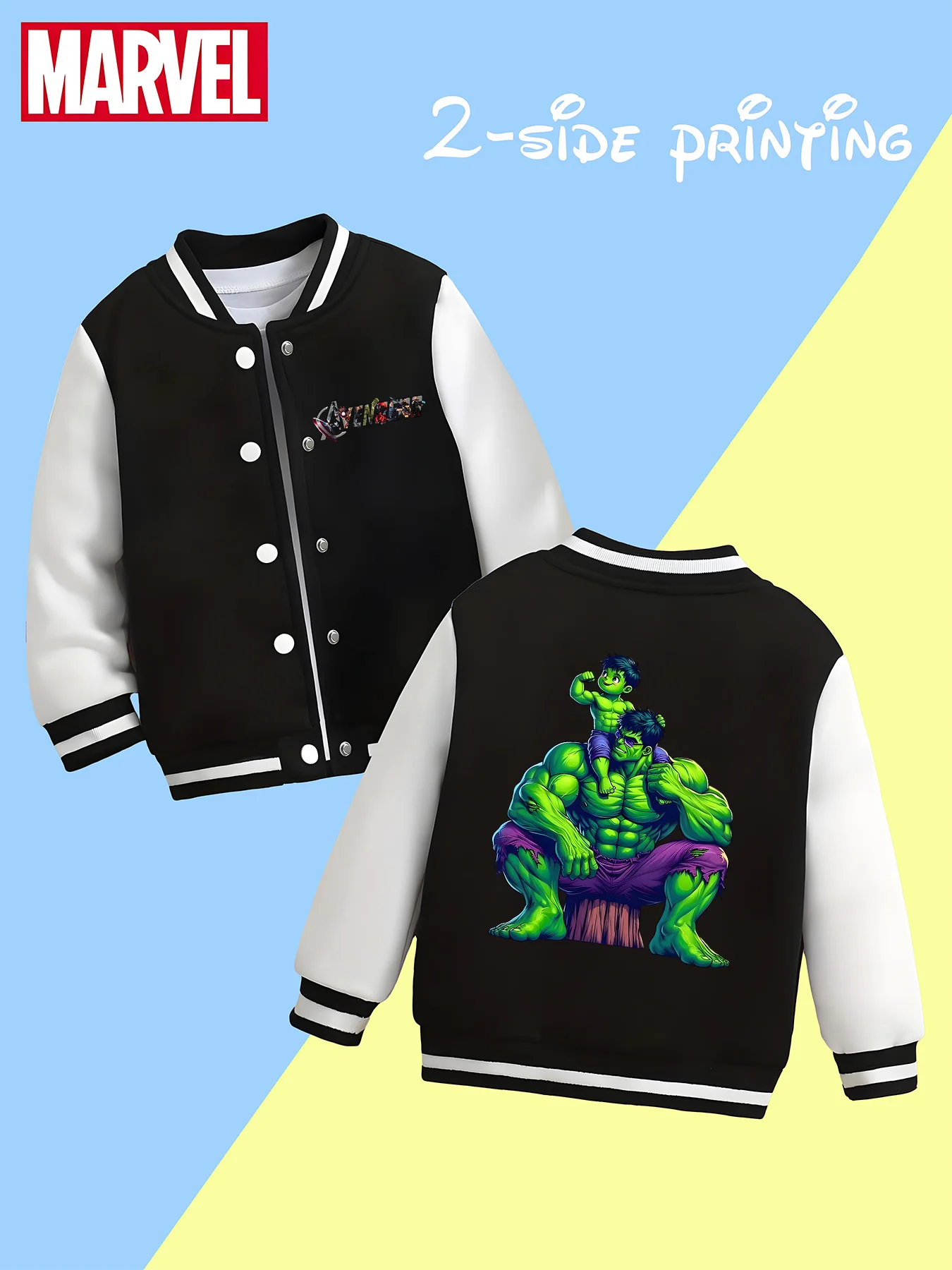 MINISO Marvel Hulk Father and Son Fun Kids Baseball Jacket - Soft fabric, perfect for kindergarten activities or everyday wear,
MINISO Marvel Hulk Father and Son Fun Kids Baseball Jacket - Soft fabric, perfect for kindergarten activities or everyday wear,