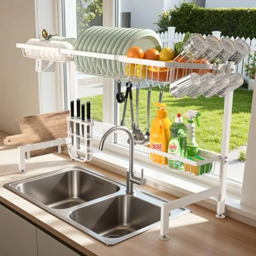 Over The Sink Dish Drying Rack 2 Tier Large Extensible Dish Drainer Rack Kitchen Sink Organizer 25.6-39.4 L x 12.4 W x 20.5 H W
Over The Sink Dish Drying Rack 2 Tier Large Extensible Dish Drainer Rack Kitchen Sink Organizer 25.6-39.4 L x 12.4 W x 20.5 H W