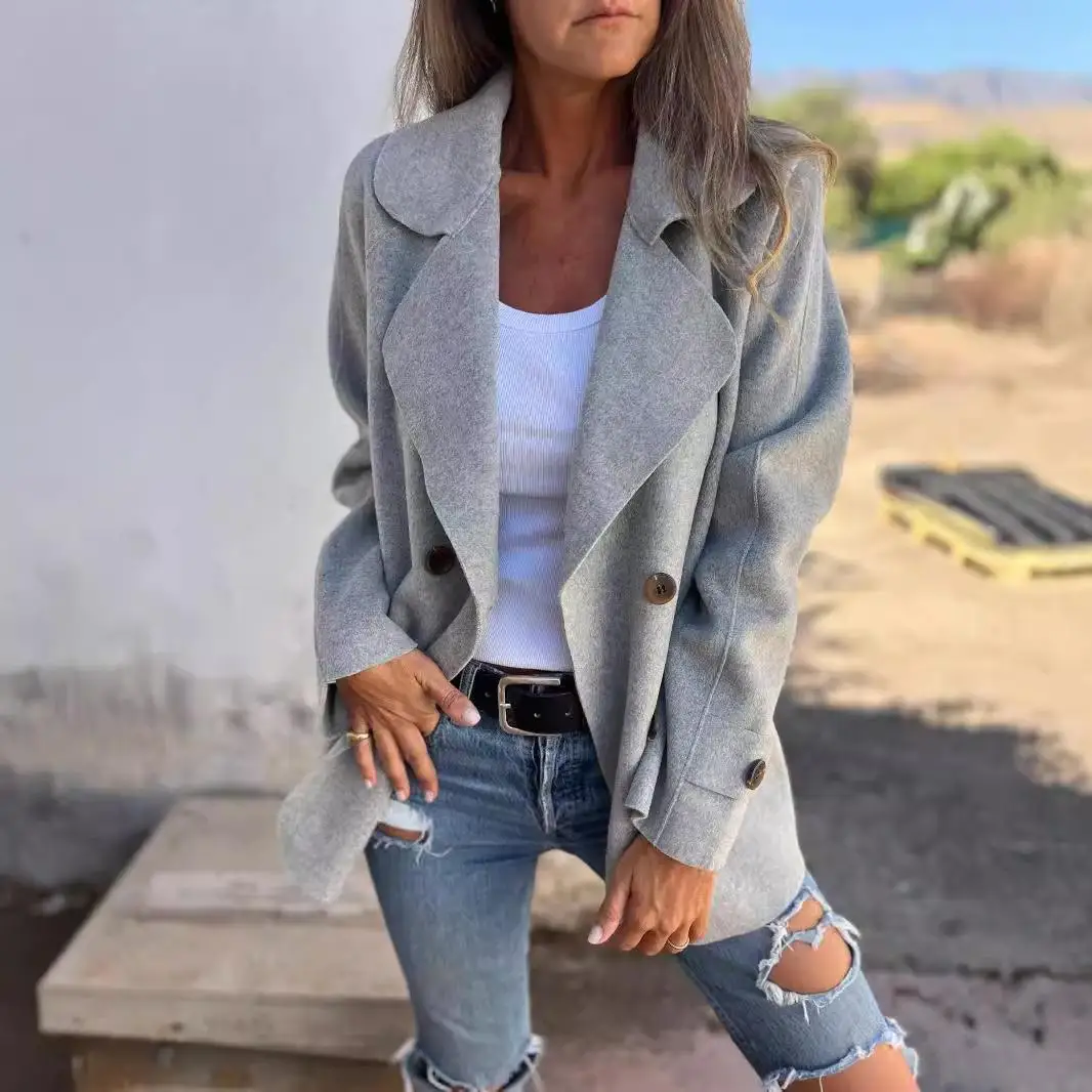 Двустороннее шерстяное пальто с воротником и длинными рукавами, из полиэфирного волокна, средней длины, зимнее, для женщин среднего возраста
Двустороннее шерстяное пальто с воротником и длинными рукавами, из полиэфирного волокна, средней длины, зимнее, для женщин среднего возраста